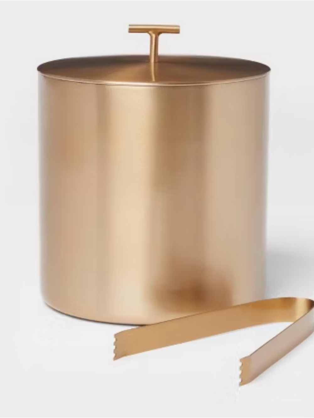 Metal Ice Bucket with Tongs Gold - Threshold